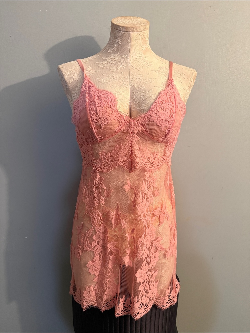 Victoria's Secret Pink Lace Sheer Chemise